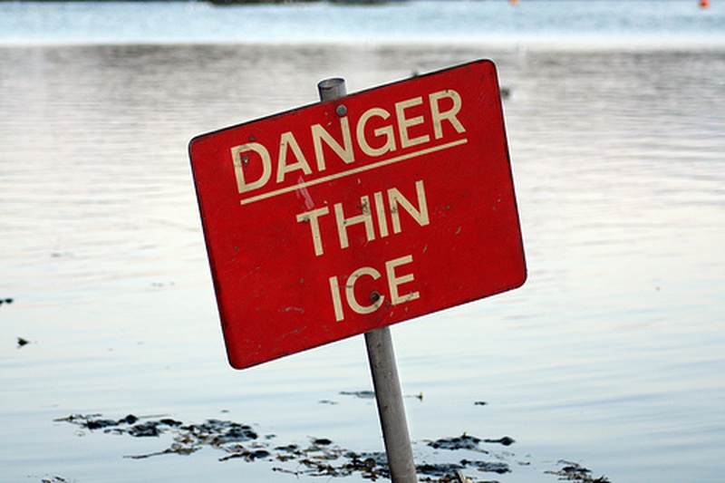 Danger Thin Ice Sign